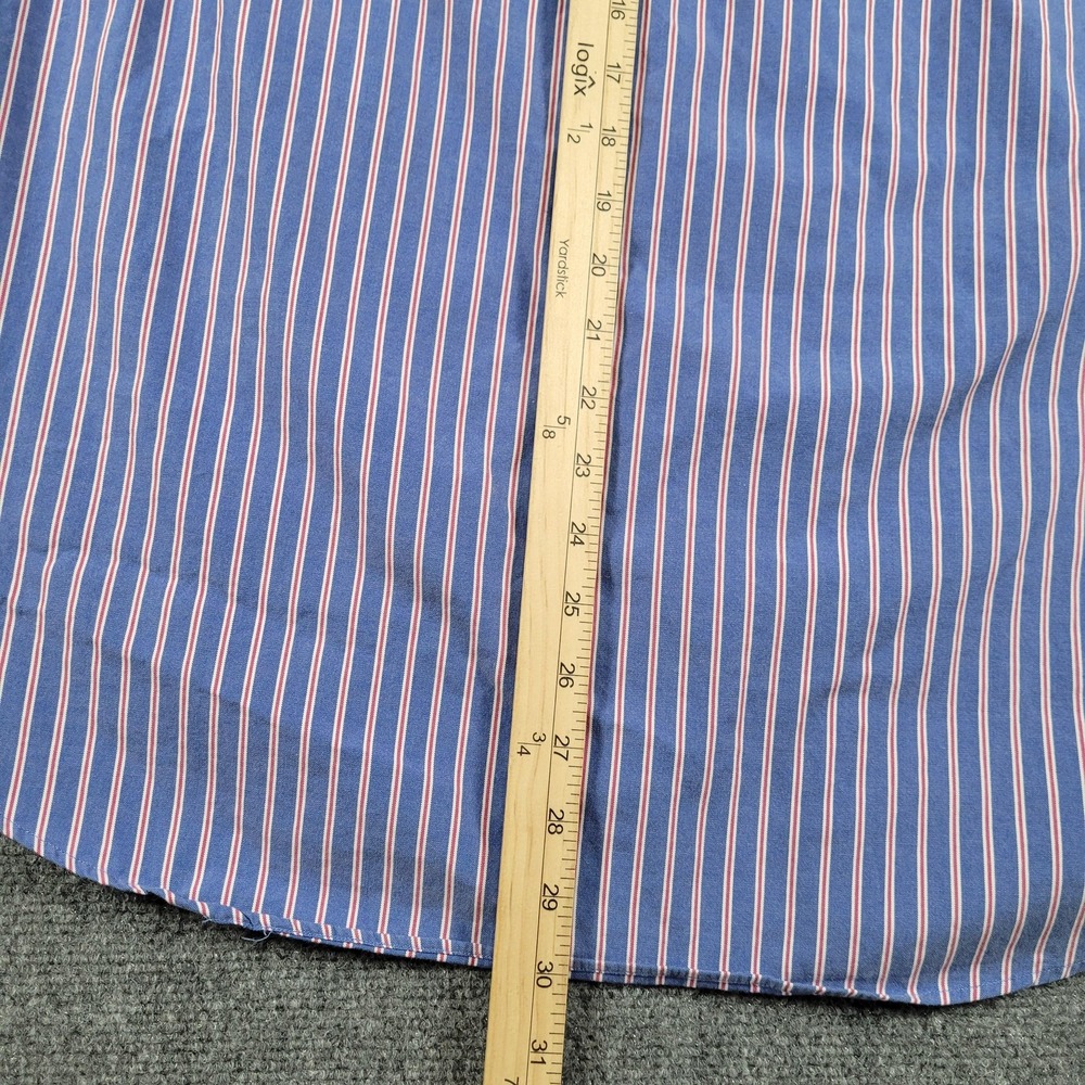 Ralph Lauren Shirt Mens Extra Large Custom Fit Blue Red Stripe Button‎ Down - Picture 5 of 8